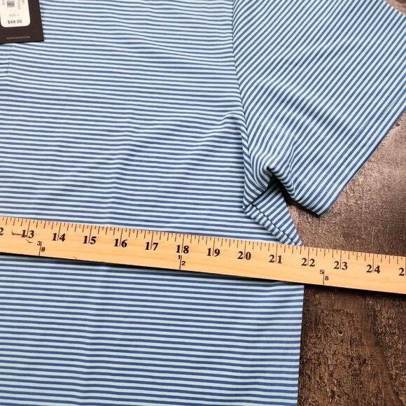Mens Bonobos Short Sleeve Golf Polo size L Large Aviator Blue Striped Shirt - Picture 4 of 8